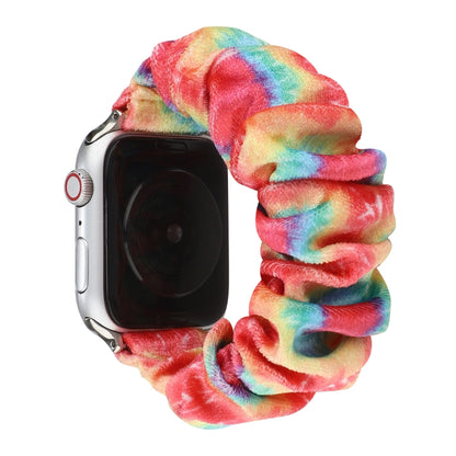 Flannel Hair Ring Strap Watch Band For Apple Watch Series 9&8&7 41mm / SE 3&SE 2&6&SE&5&4 40mm / 3&2&1 38mm(6) by bashfashion