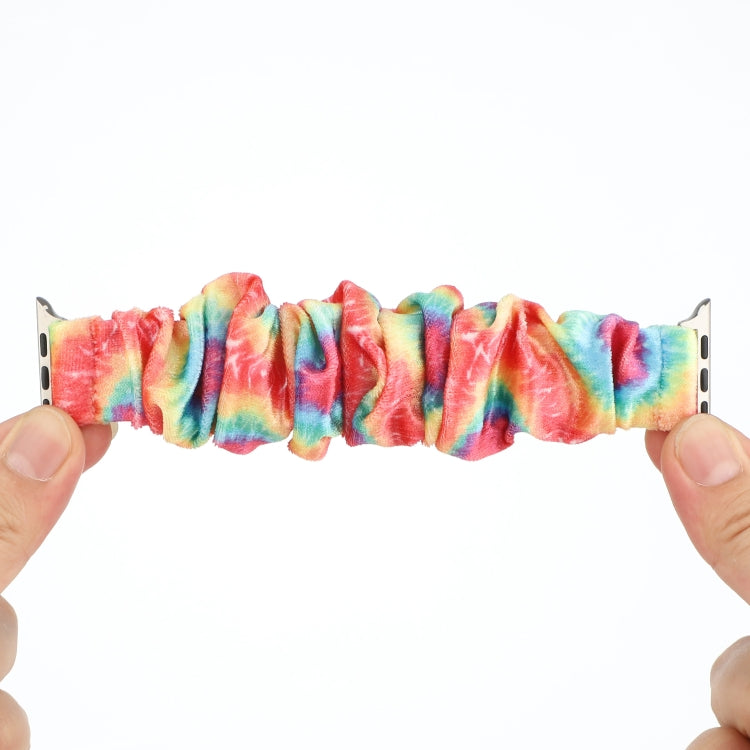 Flannel Hair Ring Strap Watch Band For Apple Watch Series 9&8&7 41mm / SE 3&SE 2&6&SE&5&4 40mm / 3&2&1 38mm(6) by bashfashion