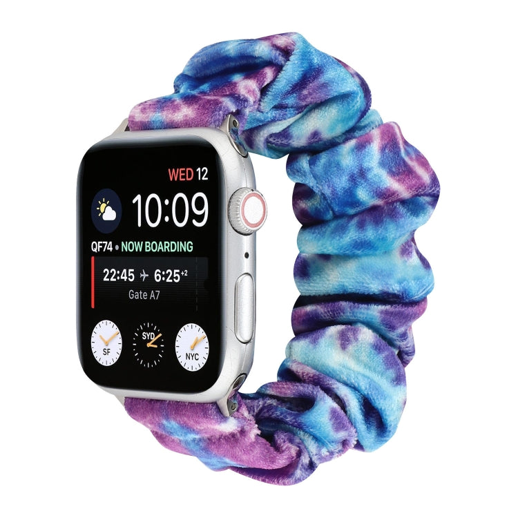 Flannel Hair Ring Strap Watch Band For Apple Watch Series 9&8&7 41mm / SE 3&SE 2&6&SE&5&4 40mm / 3&2&1 38mm(7) by bashfashion