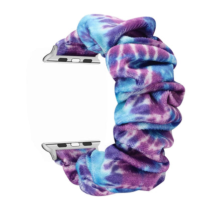 Flannel Hair Ring Strap Watch Band For Apple Watch Series 9&8&7 41mm / SE 3&SE 2&6&SE&5&4 40mm / 3&2&1 38mm(7) by bashfashion