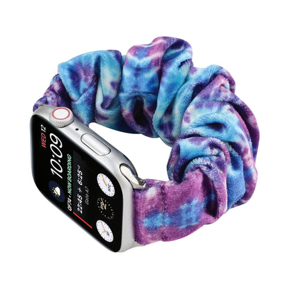 Flannel Hair Ring Strap Watch Band For Apple Watch Series 9&8&7 41mm / SE 3&SE 2&6&SE&5&4 40mm / 3&2&1 38mm(7) by bashfashion