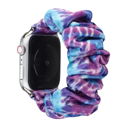 Flannel Hair Ring Strap Watch Band For Apple Watch Series 9&8&7 41mm / SE 3&SE 2&6&SE&5&4 40mm / 3&2&1 38mm(7) by bashfashion