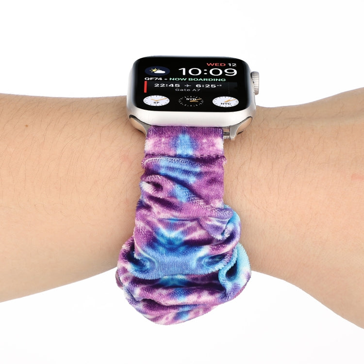 Flannel Hair Ring Strap Watch Band For Apple Watch Series 9&8&7 41mm / SE 3&SE 2&6&SE&5&4 40mm / 3&2&1 38mm(7) by bashfashion