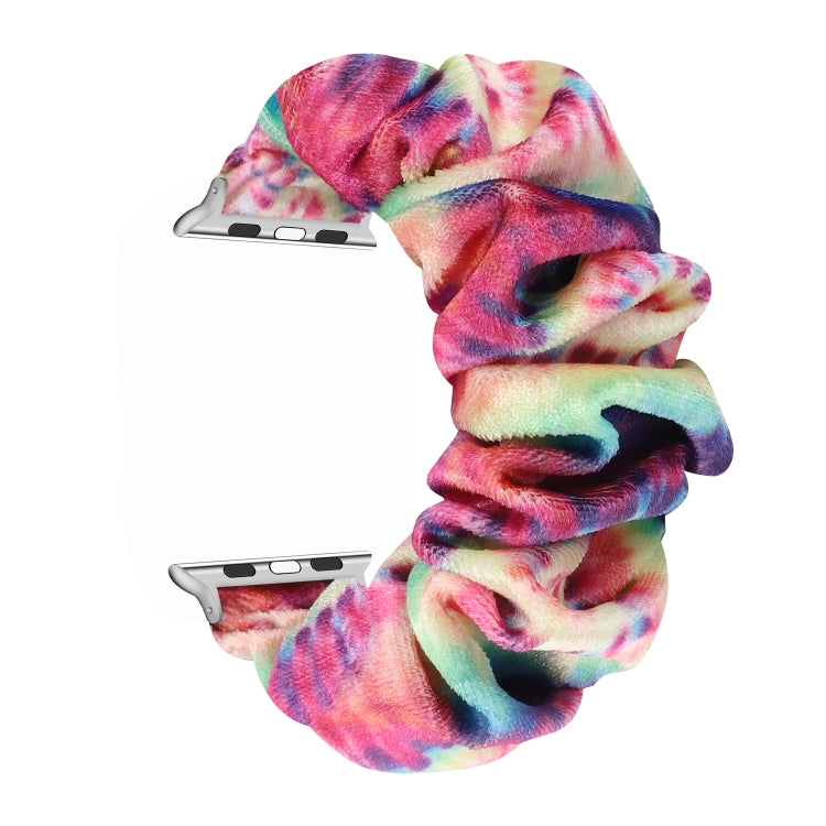 Flannel Hair Ring Strap Watch Band For Apple Watch Series 9&8&7 41mm / SE 3&SE 2&6&SE&5&4 40mm / 3&2&1 38mm(8) by bashfashion