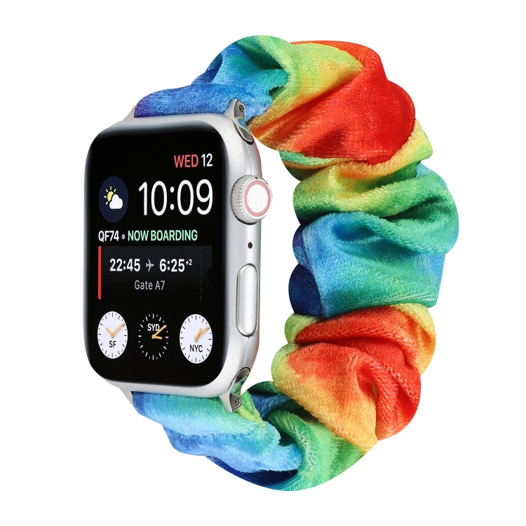 Flannel Hair Ring Strap Watch Band For Apple Watch Series 9&8&7 41mm / SE 3&SE 2&6&SE&5&4 40mm / 3&2&1 38mm(9) by bashfashion