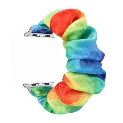 Flannel Hair Ring Strap Watch Band For Apple Watch Series 9&8&7 41mm / SE 3&SE 2&6&SE&5&4 40mm / 3&2&1 38mm(9) by bashfashion