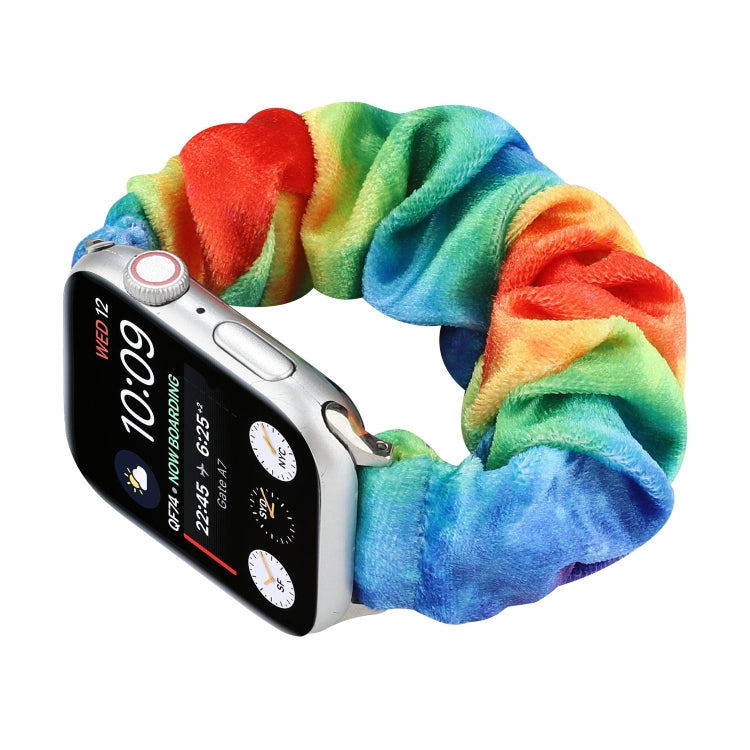 Flannel Hair Ring Strap Watch Band For Apple Watch Series 9&8&7 41mm / SE 3&SE 2&6&SE&5&4 40mm / 3&2&1 38mm(9) by bashfashion