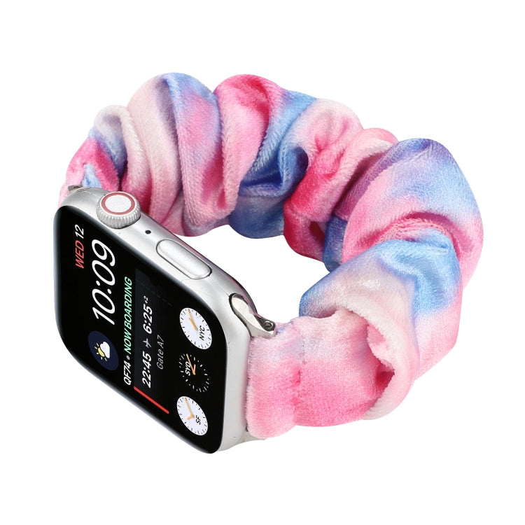 Flannel Hair Ring Strap Watch Band For Apple Watch Series 9&8&7 41mm / SE 3&SE 2&6&SE&5&4 40mm / 3&2&1 38mm(10) by bashfashion