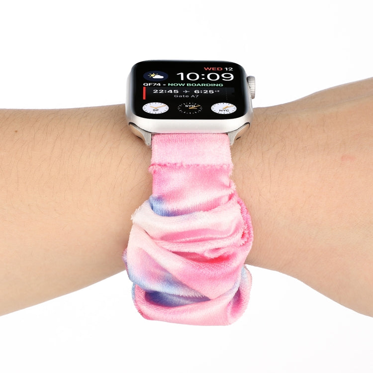 Flannel Hair Ring Strap Watch Band For Apple Watch Series 9&8&7 41mm / SE 3&SE 2&6&SE&5&4 40mm / 3&2&1 38mm(10) by bashfashion