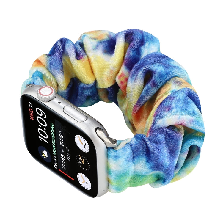 Flannel Hair Ring Strap Watch Band For Apple Watch Series 9&8&7 41mm / SE 3&SE 2&6&SE&5&4 40mm / 3&2&1 38mm(11) by bashfashion