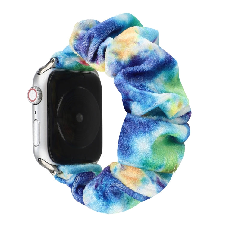 Flannel Hair Ring Strap Watch Band For Apple Watch Series 9&8&7 41mm / SE 3&SE 2&6&SE&5&4 40mm / 3&2&1 38mm(11) by bashfashion