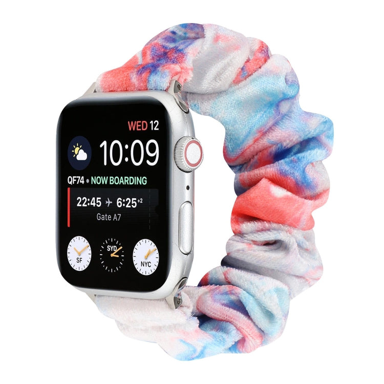 Flannel Hair Ring Strap Watch Band For Apple Watch Series 9&8&7 41mm / SE 3&SE 2&6&SE&5&4 40mm / 3&2&1 38mm(12) by bashfashion