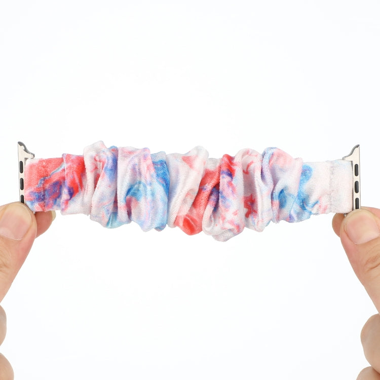 Flannel Hair Ring Strap Watch Band For Apple Watch Series 9&8&7 41mm / SE 3&SE 2&6&SE&5&4 40mm / 3&2&1 38mm(12) by bashfashion