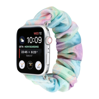Flannel Hair Ring Strap Watch Band For Apple Watch Series 9&8&7 41mm / SE 3&SE 2&6&SE&5&4 40mm / 3&2&1 38mm(14) by bashfashion