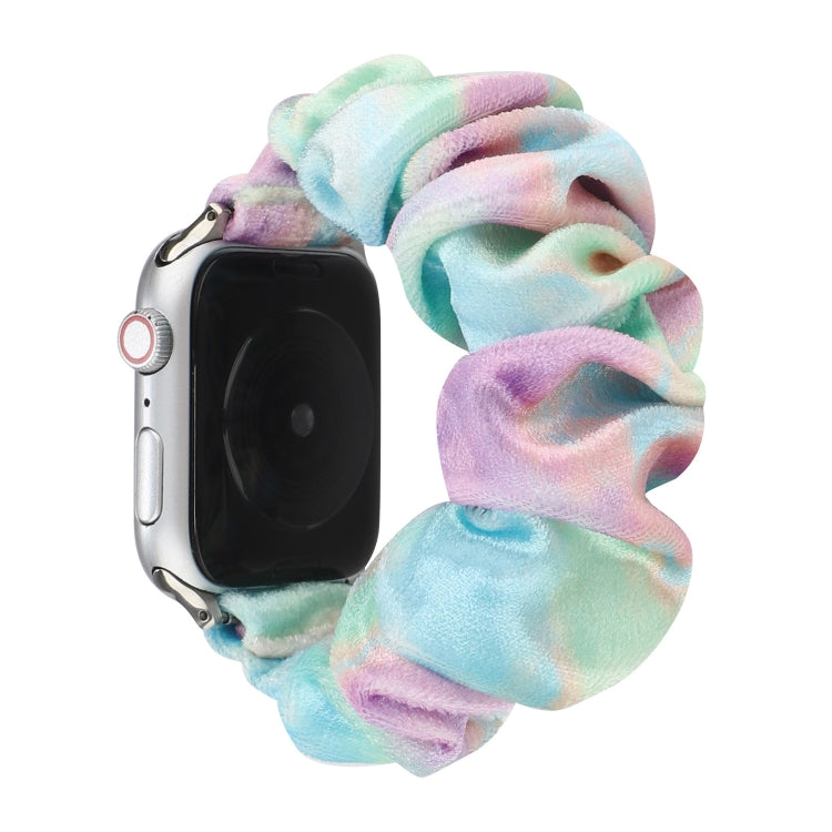 Flannel Hair Ring Strap Watch Band For Apple Watch Series 9&8&7 41mm / SE 3&SE 2&6&SE&5&4 40mm / 3&2&1 38mm(14) by bashfashion