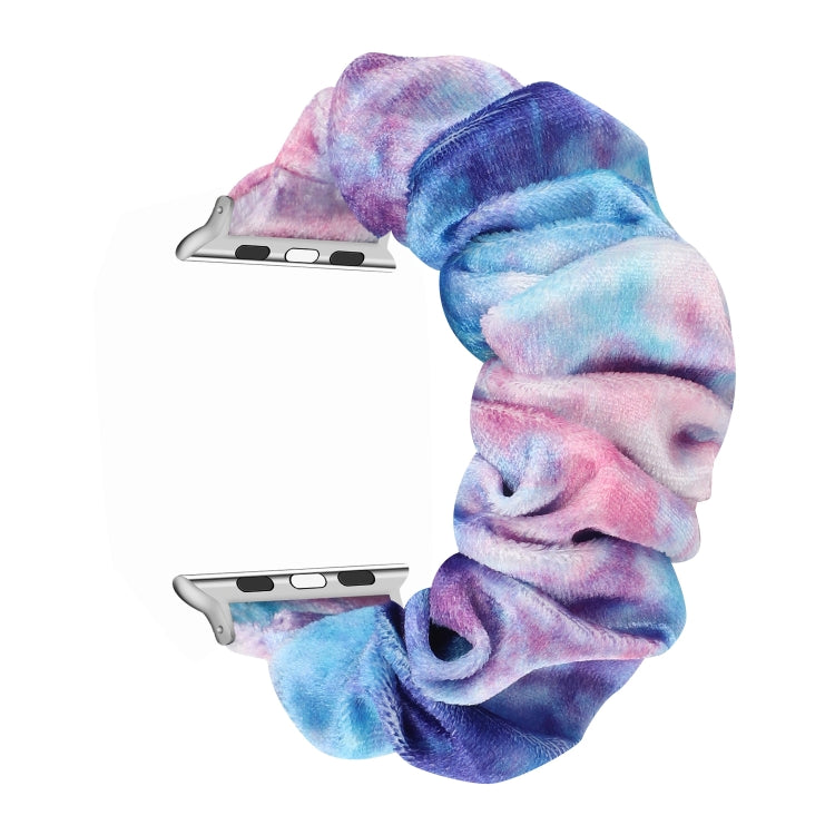 Flannel Hair Ring Strap Watch Band For Apple Watch Series 9&8&7 41mm / SE 3&SE 2&6&SE&5&4 40mm / 3&2&1 38mm(15) by bashfashion