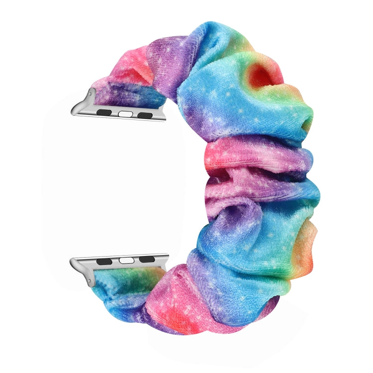 Flannel Hair Ring Strap Watch Band For Apple Watch Series 9&8&7 41mm / SE 3&SE 2&6&SE&5&4 40mm / 3&2&1 38mm(16) by bashfashion