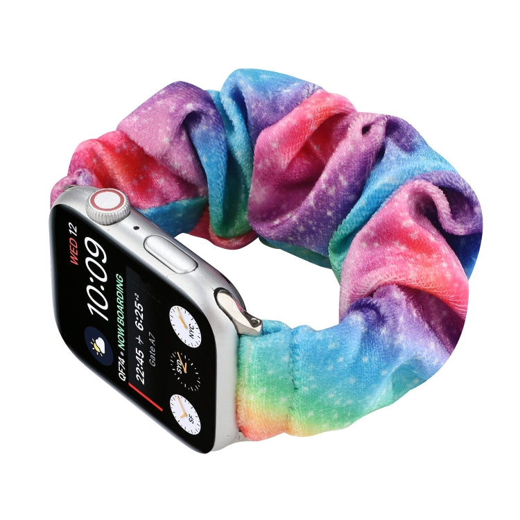 Flannel Hair Ring Strap Watch Band For Apple Watch Series 9&8&7 41mm / SE 3&SE 2&6&SE&5&4 40mm / 3&2&1 38mm(16) by bashfashion