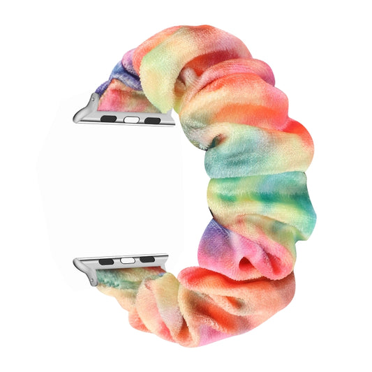 Flannel Hair Ring Strap Watch Band For Apple Watch Series 9&8&7 41mm / SE 3&SE 2&6&SE&5&4 40mm / 3&2&1 38mm(17) by bashfashion