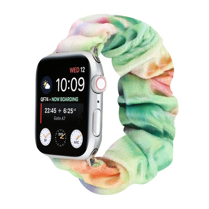 Flannel Hair Ring Strap Watch Band For Apple Watch Series 9&8&7 41mm / SE 3&SE 2&6&SE&5&4 40mm / 3&2&1 38mm(18) by bashfashion