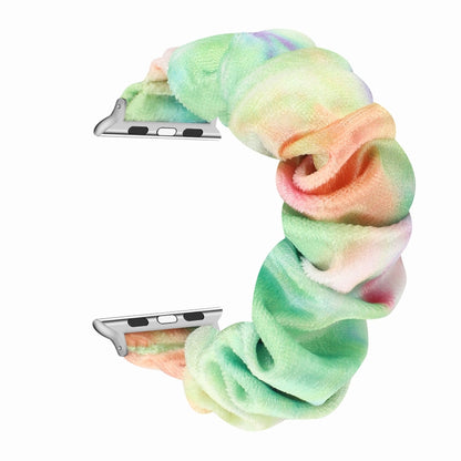 Flannel Hair Ring Strap Watch Band For Apple Watch Series 9&8&7 41mm / SE 3&SE 2&6&SE&5&4 40mm / 3&2&1 38mm(18) by bashfashion