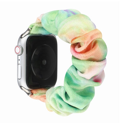 Flannel Hair Ring Strap Watch Band For Apple Watch Series 9&8&7 41mm / SE 3&SE 2&6&SE&5&4 40mm / 3&2&1 38mm(18) by bashfashion