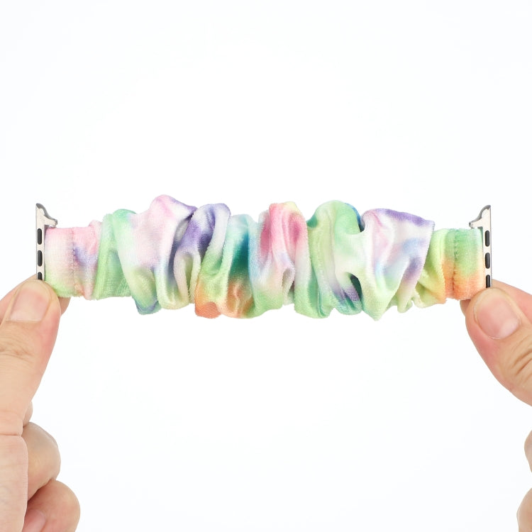 Flannel Hair Ring Strap Watch Band For Apple Watch Series 9&8&7 41mm / SE 3&SE 2&6&SE&5&4 40mm / 3&2&1 38mm(18) by bashfashion