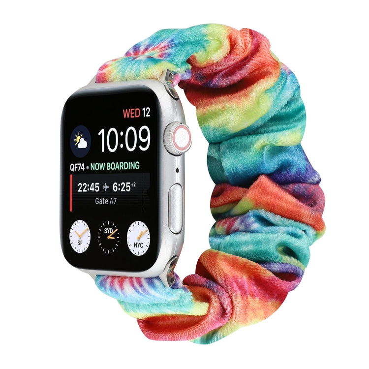 Flannel Hair Ring Strap Watch Band For Apple Watch Series 9&8&7 41mm / SE 3&SE 2&6&SE&5&4 40mm / 3&2&1 38mm(19) by bashfashion