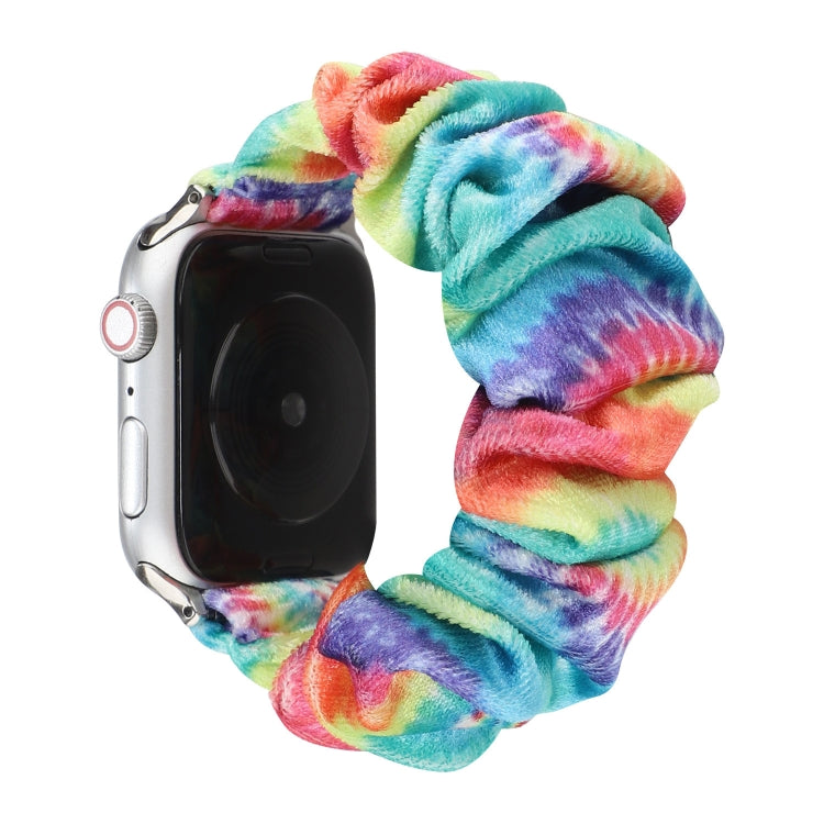 Flannel Hair Ring Strap Watch Band For Apple Watch Series 9&8&7 41mm / SE 3&SE 2&6&SE&5&4 40mm / 3&2&1 38mm(19) by bashfashion