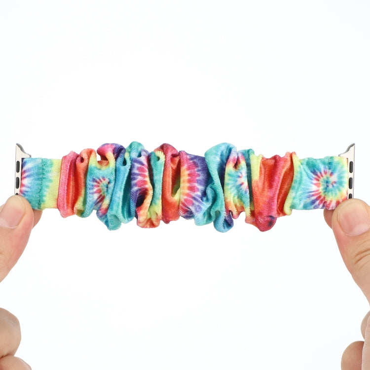 Flannel Hair Ring Strap Watch Band For Apple Watch Series 9&8&7 41mm / SE 3&SE 2&6&SE&5&4 40mm / 3&2&1 38mm(19) by bashfashion