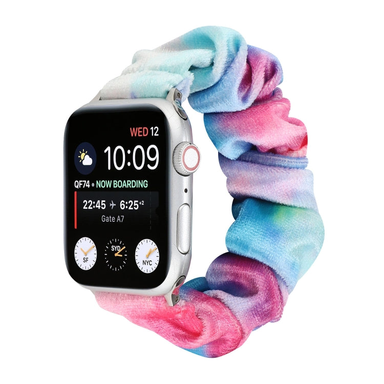Flannel Hair Ring Strap Watch Band For Apple Watch Series 9&8&7 41mm / SE 3&SE 2&6&SE&5&4 40mm / 3&2&1 38mm(20) by bashfashion