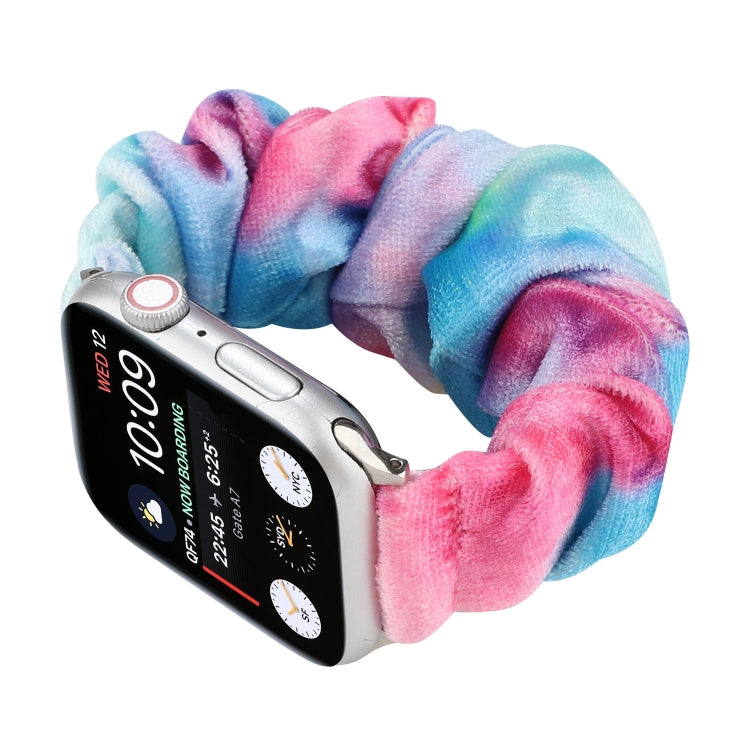 Flannel Hair Ring Strap Watch Band For Apple Watch Series 9&8&7 41mm / SE 3&SE 2&6&SE&5&4 40mm / 3&2&1 38mm(20) by bashfashion