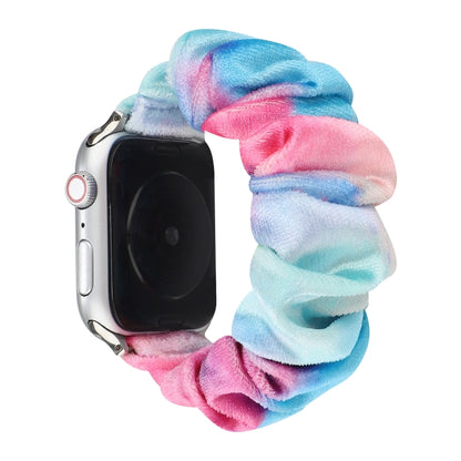 Flannel Hair Ring Strap Watch Band For Apple Watch Series 9&8&7 41mm / SE 3&SE 2&6&SE&5&4 40mm / 3&2&1 38mm(20) by bashfashion