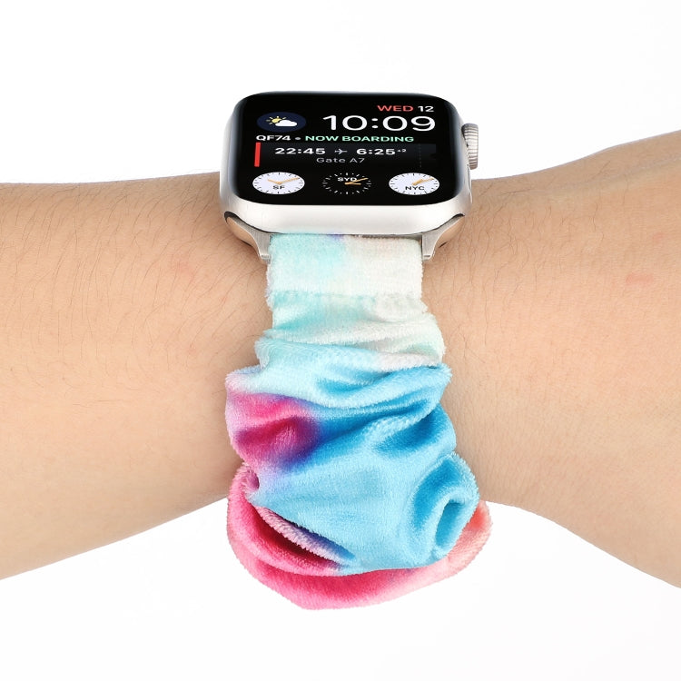 Flannel Hair Ring Strap Watch Band For Apple Watch Series 9&8&7 41mm / SE 3&SE 2&6&SE&5&4 40mm / 3&2&1 38mm(20) by bashfashion