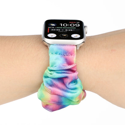 Flannel Hair Ring Strap Watch Band For Apple Watch Series 9&8&7 41mm / SE 3&SE 2&6&SE&5&4 40mm / 3&2&1 38mm(21) by bashfashion