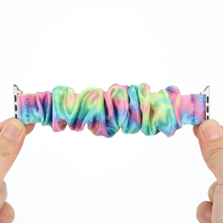 Flannel Hair Ring Strap Watch Band For Apple Watch Series 9&8&7 41mm / SE 3&SE 2&6&SE&5&4 40mm / 3&2&1 38mm(21) by bashfashion