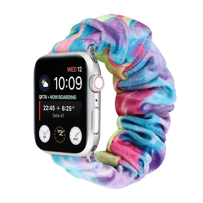 Flannel Hair Ring Strap Watch Band For Apple Watch Series 9&8&7 41mm / SE 3&SE 2&6&SE&5&4 40mm / 3&2&1 38mm(22) by bashfashion