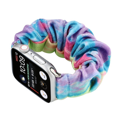 Flannel Hair Ring Strap Watch Band For Apple Watch Series 9&8&7 41mm / SE 3&SE 2&6&SE&5&4 40mm / 3&2&1 38mm(22) by bashfashion