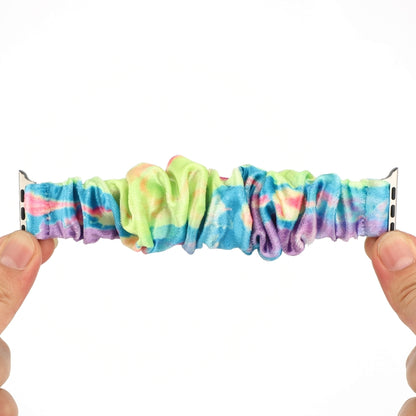 Flannel Hair Ring Strap Watch Band For Apple Watch Series 9&8&7 41mm / SE 3&SE 2&6&SE&5&4 40mm / 3&2&1 38mm(22) by bashfashion