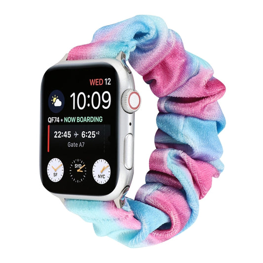 Flannel Hair Ring Strap Watch Band For Apple Watch Series 9&8&7 41mm / SE 3&SE 2&6&SE&5&4 40mm / 3&2&1 38mm(23) by bashfashion
