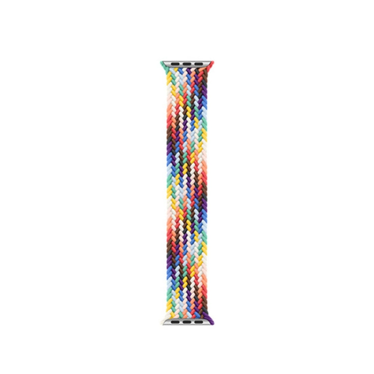 Nylon Single-turn Braided Watch Band For Apple Watch Series 9&8&7 41mm / SE 3&SE 2&6&SE&5&4 40mm / 3&2&1 38mm, Length:M 145mm(Rainbow Color) by bashfashion