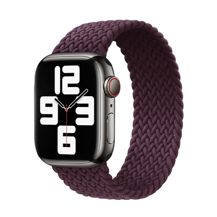 Nylon Single-turn Braided Watch Band For Apple Watch Series 9&8&7 41mm / SE 3&SE 2&6&SE&5&4 40mm / 3&2&1 38mm, Length:M 145mm(Crimson Cherry) by bashfashion