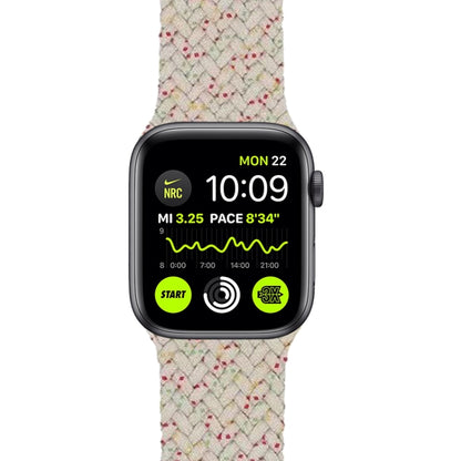 Nylon Single-turn Braided Watch Band For Apple Watch Series 9&8&7 41mm / SE 3&SE 2&6&SE&5&4 40mm / 3&2&1 38mm, Length:M 145mm (Starlight White) by bashfashion