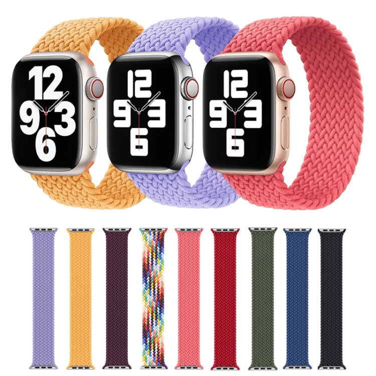 Nylon Single-turn Braided Watch Band For Apple Watch Series 9&8&7 41mm / SE 3&SE 2&6&SE&5&4 40mm / 3&2&1 38mm, Length:M 145mm(Crimson Cherry) by bashfashion
