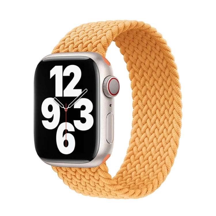 Nylon Single-turn Braided Watch Band For Apple Watch Series 9&8&7 41mm / SE 3&SE 2&6&SE&5&4 40mm / 3&2&1 38mm, Length:L 155mm(Milky Beige) by bashfashion