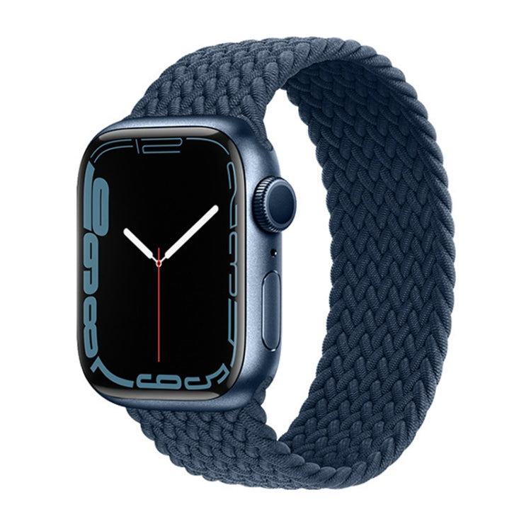 Nylon Single-turn Braided Watch Band For Apple Watch Series 7 41mm / 6 & SE & 5 & 4 40mm / 3 & 2 & 1 38mm, Length:L 155mm (Starlight Blue) by bashfashion