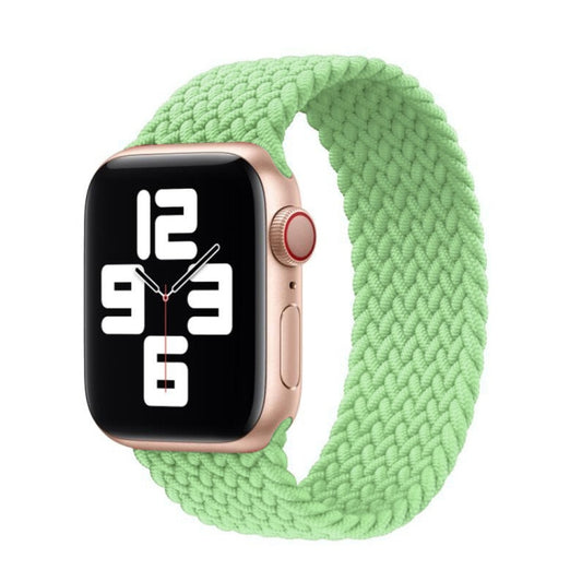 Nylon Single-turn Braided Watch Band For Apple Watch Series 7 41mm / 6 & SE & 5 & 4 40mm / 3 & 2 & 1 38mm, Length:L 155mm (Pistachio Green) by bashfashion