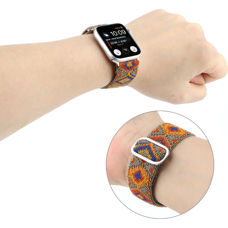 Metal Japanese Buckle Elastic Nylon Watch Band For Apple Watch Series 7 45mm / 6 & SE & 5 & 4 44mm / 3 & 2 & 1 42mm(1) by bashfashion