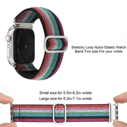 Metal Japanese Buckle Elastic Nylon Watch Band For Apple Watch Ultra 49mm&Watch Ultra 2 49mm / Series 9&8&7 45mm / SE 3&SE 2&6&SE&5&4 44mm / 3&2&1 42mm(12) by bashfashion