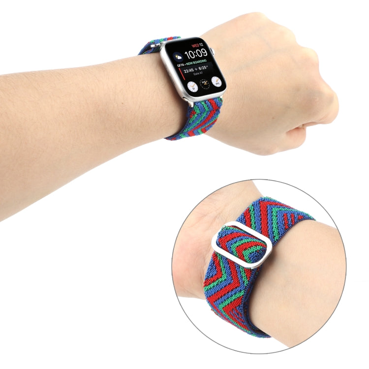 Metal Japanese Buckle Elastic Nylon Watch Band For Apple Watch Series 7 45mm / 6 & SE & 5 & 4 44mm / 3 & 2 & 1 42mm(18) by bashfashion